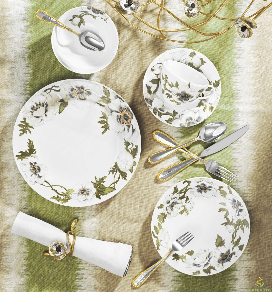 Villars Silver Lotus Tableware (5-piece set)